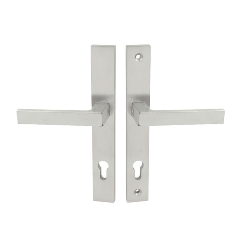 Un maner de siguranță Salvo, crom satinat, cu design minimalist și elegant, ideal pentru a completa aspectul modern al ușii tale.