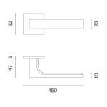 Mâner ALISSO cu rozetă pătrată - imagine 4