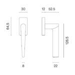 Mâner de fereastră ARNICA DK rozeta ovală sau dreptunghi - imagine 2