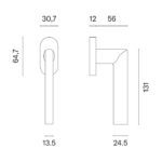 Mâner de fereastră KALMIA DK rozeta ovală - imagine 2