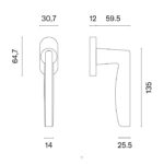 Mâner de fereastră LUNA DK rozeta ovală - imagine 2