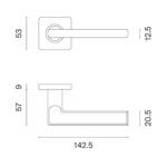 Mâner KVADRAT 1702 cu rozetă pătrată - imagine 2