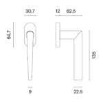 Mâner de fereastră SALTA R DK rozeta ovală - imagine 2